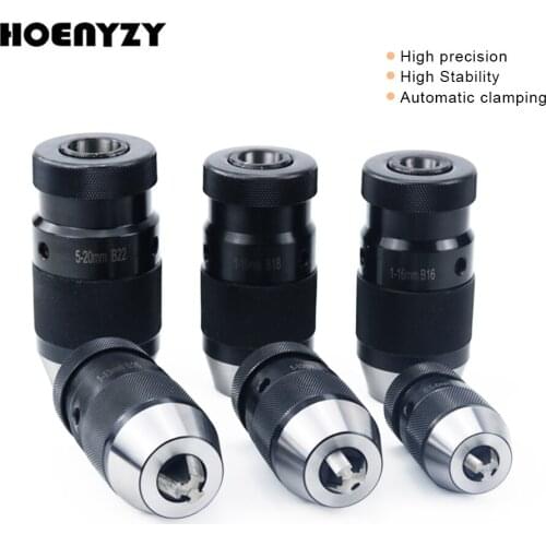 B10 0.5-6mm B12 B16 B18 B22 1-10mm 1-13mm 1-16mm 5-20mm Industrial Automatic Self-tightening Locking Drill Chuck Collet