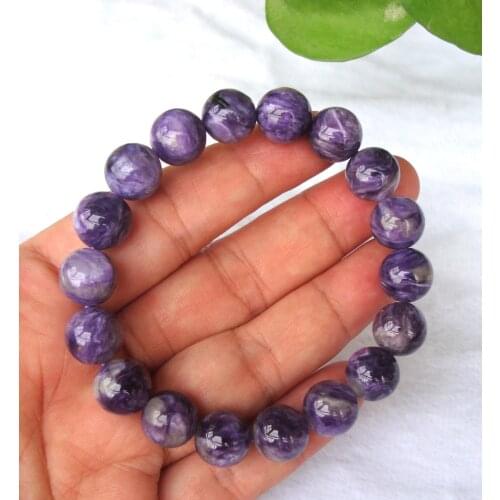 Free Shipping Natural Charoite 11mm Round Beads Bracelet Women Man Jewelry Accessories Weddings Parties Birthday Gift