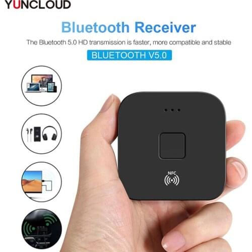 Bluetooth 5.0 Receiver RCA Audio Wireless Adapter 3.5mm AUX Jack Music With Mic NFC For Car TV Speakers Auto ON/OFF
