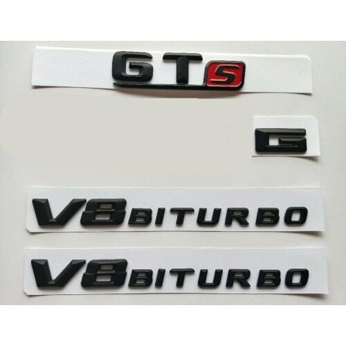 Black Letters Trunk Fender Badges Emblems for A M G GT S V8 BITURBO