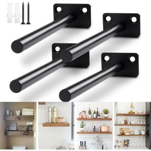 15/20cm Black Concealed Shelf Bracket Round Concealed Wall Bracket Bracket Invisible Partition Bracket Fixed Floating Bracket