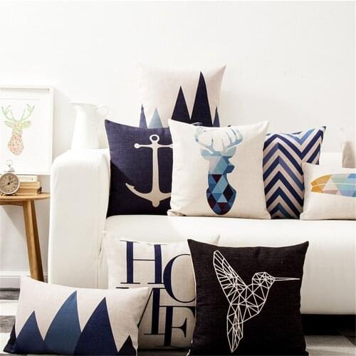 Decorative Throw Pillow Case Geometric Animals Letter Polyester Cushion Cover For Sofa Home Funda Cojines 45x45cm