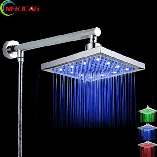 Bathroom Rainfall Shower Head with Wall Mount Brass Shower Arm with 59" Shower Hose Full Showeer Faucet Set