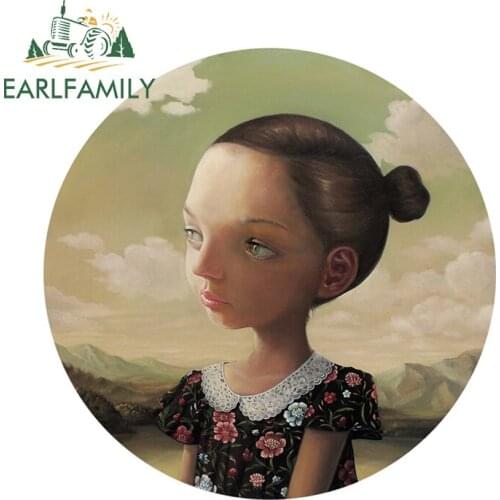 EARLFAMILY 13cm x 12.9cm for Anime Girl Car Stickers Creative Decals Refrigerator Skateboard Waterproof Occlusion Scratch Decor