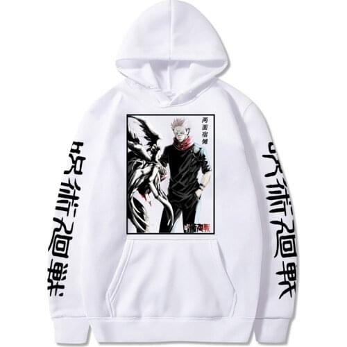 Jujutsu Kaisen Harajuku Anime Hoodies Funny Cartoon Cool Men Itadori Yuji Graphic Fashion Casual Winter Women Sweatshirt Tops
