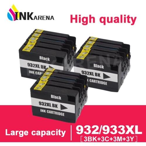 INKARENA 12 Pcs Printer Ink Cartridges For HP 932 933 XL For HP932 For HP933 Cartridge Officejet 7110 7610 7612 7510 Printers