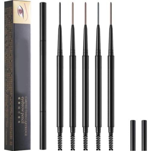 Coffee Ultra Fine Shape Brow Fill Eyebrow Dye Pencil Waterproof Eyebrows Marker Dual Ends Design With Eyebrow Brush Wholesale