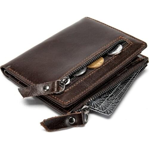 Luufan short male clutch leather mens wallet made of genuine leather coin purse for men credit card holder slim money bag