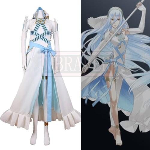 Fire Emblem Fates Azura Cosplay Costume White Dress Halloween Party Outfit Custom Made Any Size