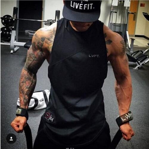 2020 Summer Newest Brand Mens Tank Top Curved Hem Patchwork Gyms Stringers Vest Bodybuilding Clothing Fitness Man Tanks Tops
