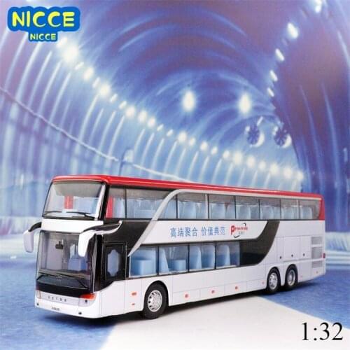 Nicce 1:32 Alloy Diecast Double-decker Bus Sound And Light Bus Model High Simulation Metal Luxury Bus Vehicle Toys For Boys