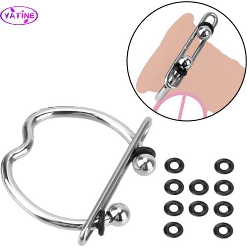 VATINE Gradually Tighten Bondage Cock Ring Sex Toys For Men Chastity Cage Penis Ring Sex Tools For Adult Couples Stainless Steel