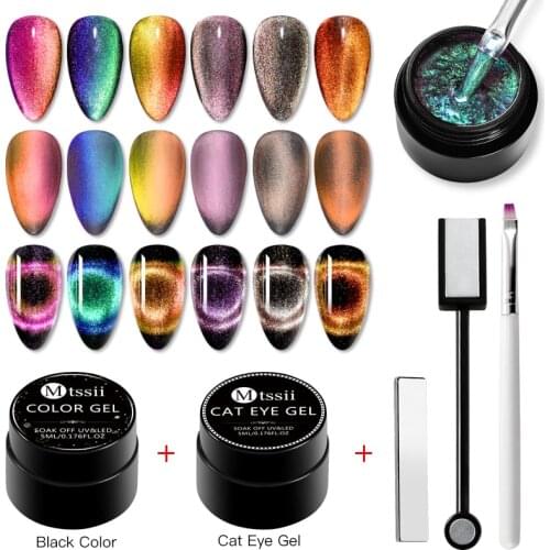 Mtssii 5ml 9D Galaxy Cat Eyes Set UV Gel Nail Varnish Soak Off Led Nail Gel Polish Long Lasting Gel Chameleon Magnet Gel