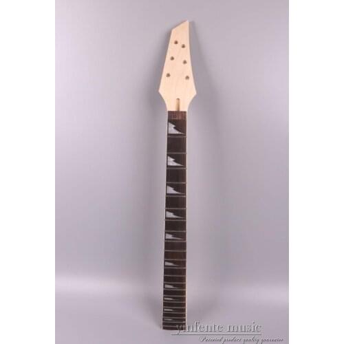 Unfinished Electric guitar neck replacement 22 fret Maple wood Guitar parts #8-2