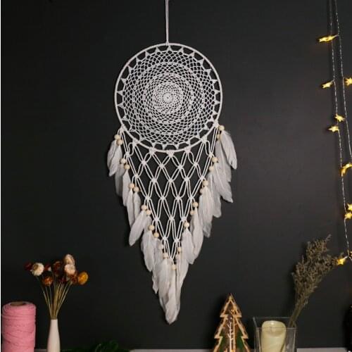 New 35cm Concentric Circle Wedding Celebration Dress Up Dreamcatcher Handmade Home Feather Ornaments Cute Angel Fashion Gifts