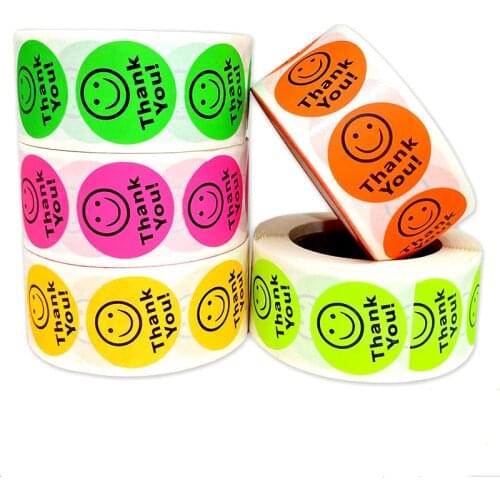 New 500 Pcs/roll Expression Stickers Smiley Face Sticker for Kids Reward Sticker Yellow Dots Labels Mood Sticker Kids Toys