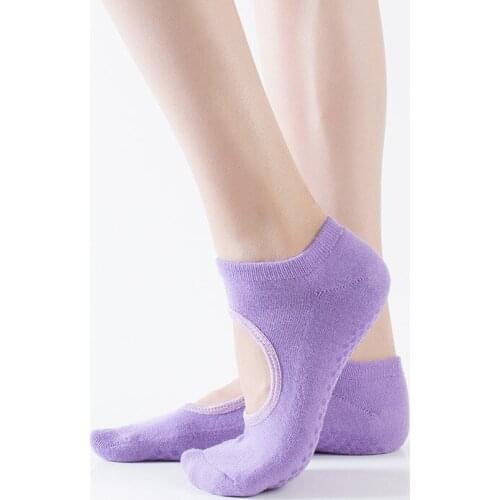 Factory Supply Solid Color Backless Non-Slip Yoga Socks Thickened round Head Terry Dance Floor Wholesale