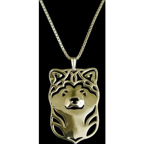 Lovely Hollow Pet Pendant Japanese Akita Inu women choker Necklace cute dog fashion christmas gift for girl friend