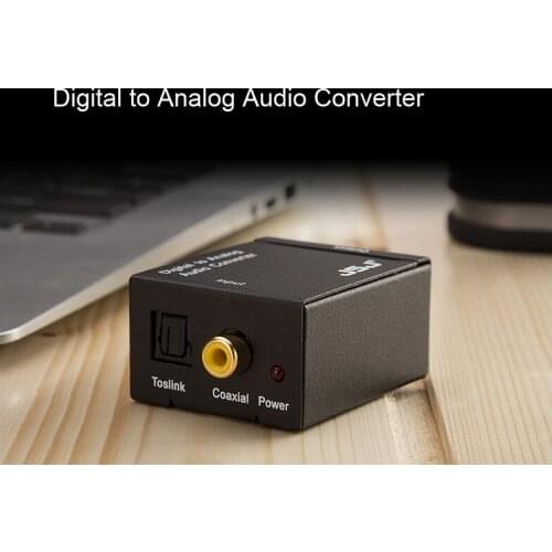 JSJ Digital to Analog Audio Converter Adapter RCA Cable Optical Coaxial Toslink Signal to Analog Audio Converter Adapter