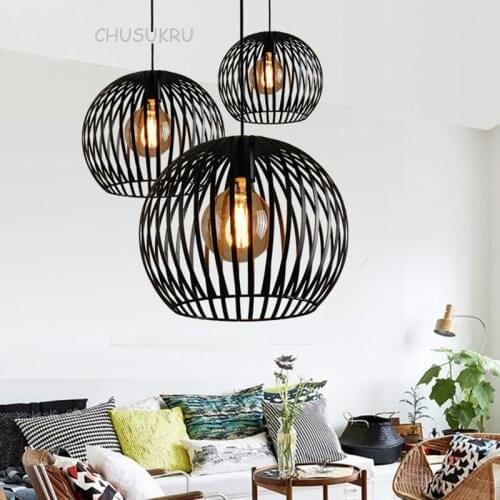 Nordic Creative Simple Pendant Lamps Vintage Industrial Style Iron Pendant Lights for Restaurant Bar Cafes Living Room Lights