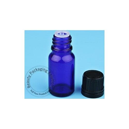 10pcs/Lot Promotion Empty High Quality Glass 15 ml Cobalt Blue Essential Oil Bottle Women Cosmetic Container Mini Black Cap Pot