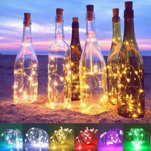 2021 New Home Decor Wine Stopper Wine Bottle Cork Lights Copper Wire LED String Lights Wedding Festival Party Garland Decor