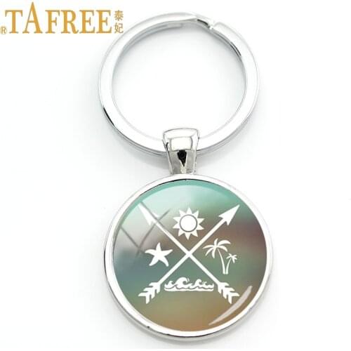 TAFREE Simple Exquisite surf keychain Exciting Outdoor sports art picture Pendant keyring student bags Decoration Jewelry SF26