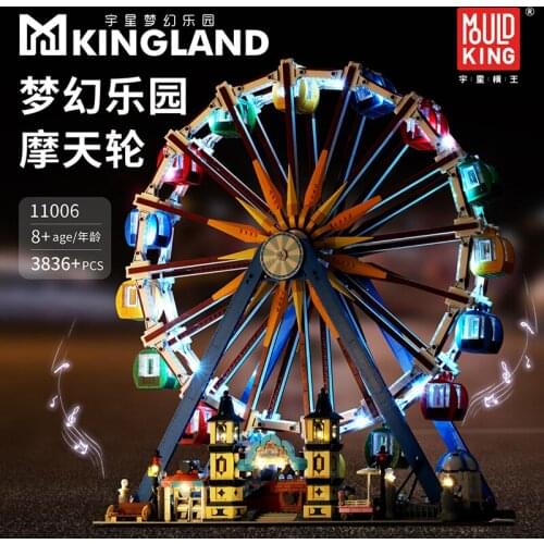 In Stock MOULD KING 11006 Dream Ferris Wheel Princess Castle App Motorized with Music Lighting DIY Building Block 15012 Toys