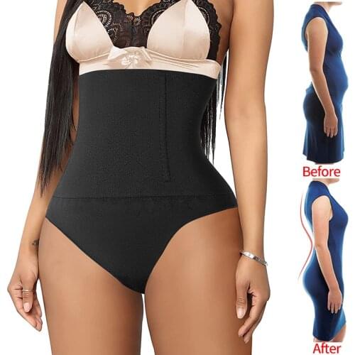Women High Waist Seamless Waist Trainer Body Shaper Briefs Firm Control Tummy Thong Shapewear Panties Girdle Slimming ,Underwear