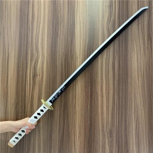 1:1 Demon Slayer Sabito Sword Weapon Cosplay Kimetsu no Yaiba Black Gold Sowrd Ninja Knife Prop Model Toy 104cm