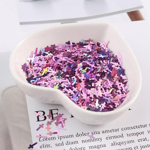 10g 4mm Cross Sequin Nail Art Diy Slime Crystal Mud Quicksand Glitter Epoxy Sequins Handmade Materials