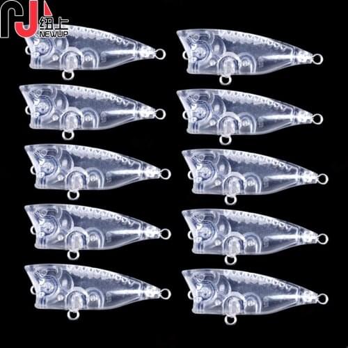 10pcs 4cm 3.5g Blank body Fishing lure High quality DIY plastic unpainted Floating vib plastic hard baits