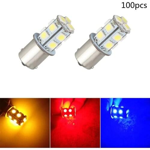 100PCS 1156 1157 3157 7443 5050 13SMD LED Car Led Turn Parking Signal Lights Brake Tail Lamps Auto Rear Reverse Bulbs DC 12V