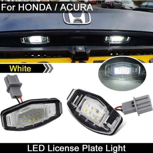 For Honda Accord Civic City Odyssey MR-V Acura MDX RL TL TSX RDX ILX Car Rear White LED License Plate Light Number Plate Lamp