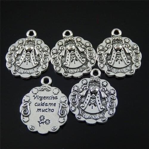 20Pieces) Alloy flowers of the wedding dress Necklace Pendant 23*19mm Bracelet Charms Jewelry Findings Handmade Crafts 51982