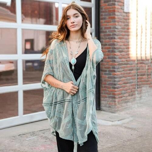 2021 Transparent Bikini Cover-ups Sexy See Through White Lace Tunic Summer Tops Women Beach Wear Bathing Suit Cover Up Q1326