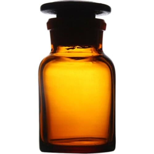 30ml To 1000ml Wide Mouth Reagent Bottle Transparent Clear Glass with Ground in Glass Stopper Laboratory Chemistry Equipment