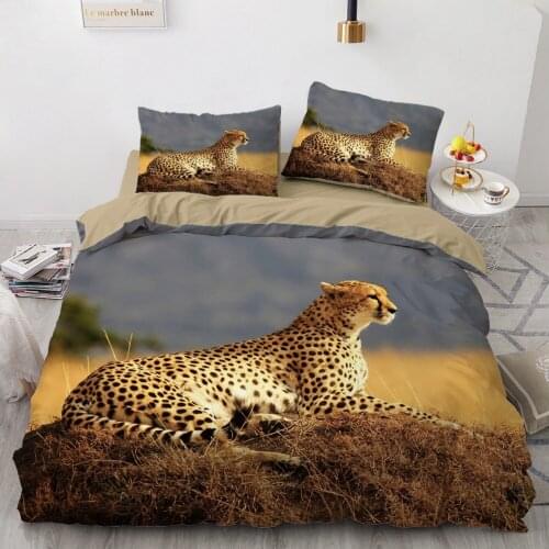 3D Bedding Sets Leopard White Duvet Quilt Cover Set Comforter Bed Linen Pillowcase King Queen Full Size 203x230cm Home Texitle