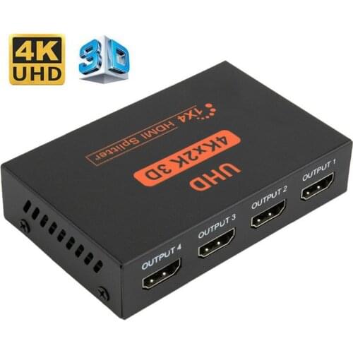 UHD 4K HDMI Splitter 1X4 port HDMI Switcher amplifier repeater hub HDMI 1 in 4 out 3D&1080P 4KX2K/30HZ