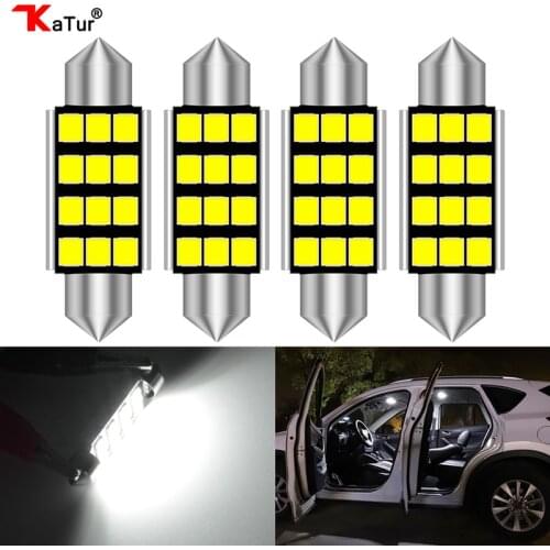 Katur 4pcs Led Festoon 31mm 36mm 39mm 41mm C5W C10W Super Bright LED Car Lights Canbus Error Free Interior Doom Reading Lamps