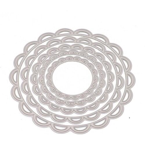 5 Pcs/Lot 2020 Circle Lace Metal Cutting Dies DIY Scrapbooking Paper Photo Album Crafts Knife Mould Card Embossing Mold Stencils
