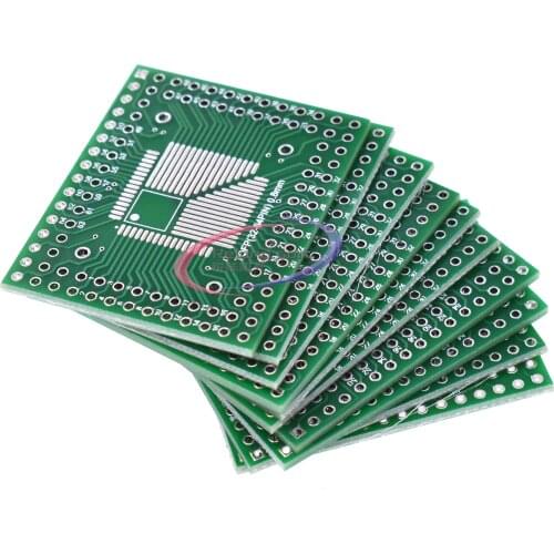5pcs QFP TQFP LQFP FQFP 32 44 64 80 100 LQF SMD Turn to DIP Adapter Prototype PCB Board Converter Plate 0.5/0.8 mm