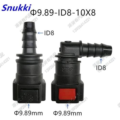 9.89mm-ID8 female plastic connector auto Fuel line quick connector gasoline filter connector 2 pcs one lot