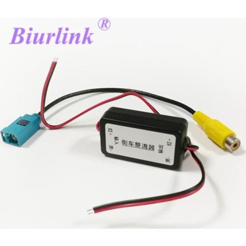 Biurlink Car Relay Capacitor Filter Rectifier Adapter Fakra Reversing Cable for Volkswagen Audi Benz
