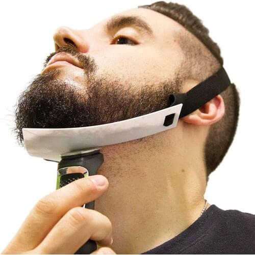 White Plastic Beard Shape Ruler Outline Styling Tool Grooming Face Trim Shaving Template Care S7T8