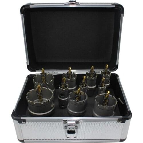 Free shipping10pcs/set 16-53mm TCT Hole Saw Drill Bit sets Alloy Carbide Cobalt Steel Cutter Stainless Steel Plate Iron Metal