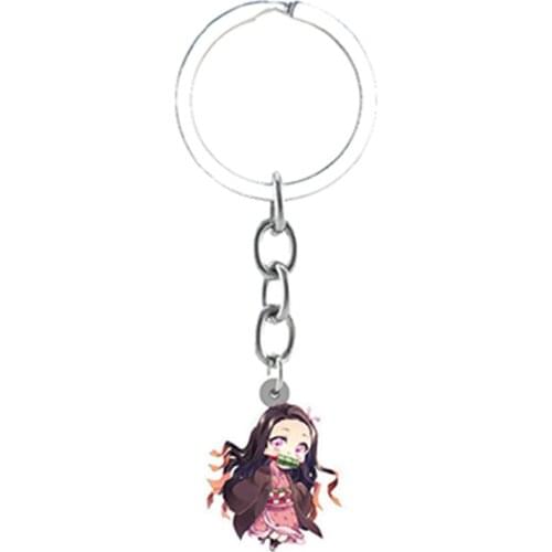 Acrylic Demon Slayer Key Chains Epoxy Resin Ghost killing blade Keychains Anime Animation Peripheral Backpack Pendant Keyrings