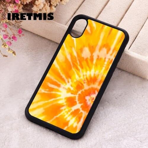 Iretmis 5 5S SE 2020 Phone Cover Cases for iPhone 6 6S 7 8 Plus X Xs Max XR 11 12 MINI Pro Rubber Silicone Sun Tie Dye