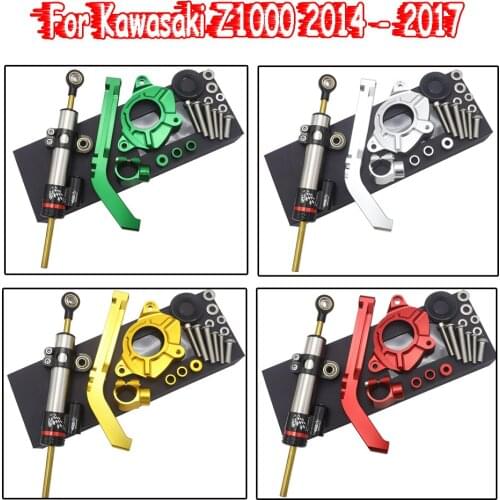 CNC Damper Steering StabilizerLinear Reversed Safety Control+Bracket Motorcycle For KAWASAKI Z1000 Z 1000 2014-2017