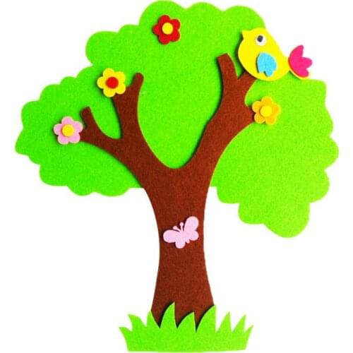 Felt Big Banyan Tree Wall Sticker Creative Cartoon Wall Decor for Kindergarten Children Room